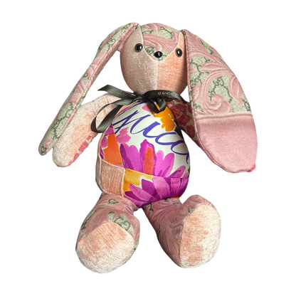 Gucci GG Logo Arabesque Scarf Patchwork Bunny