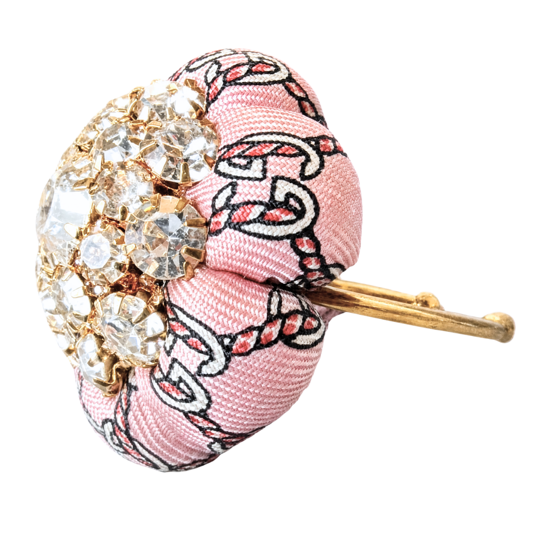 GG Rope Pink Vintage Silk Necktie Ring