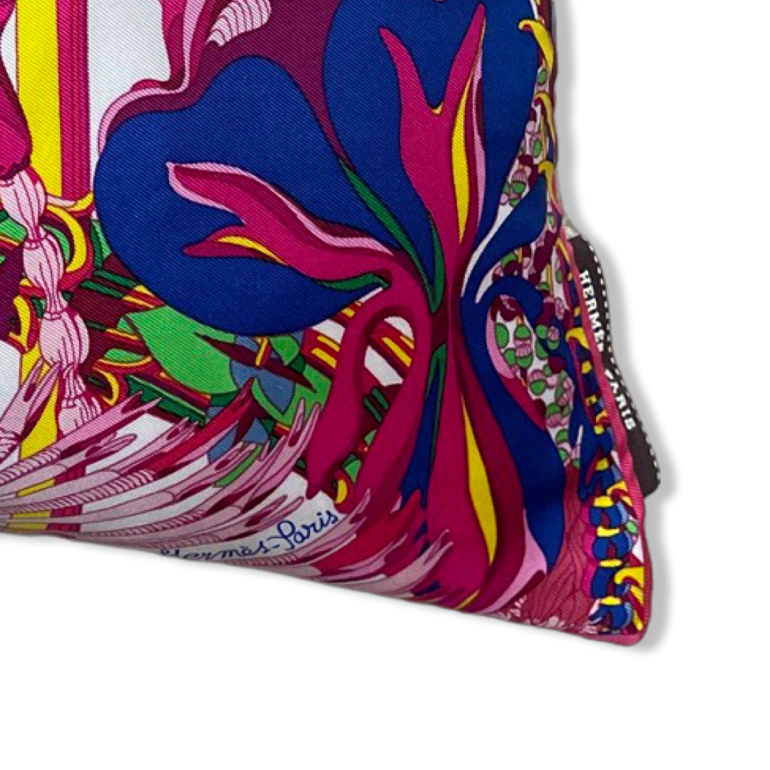 Fantaisies Botanique Vintage Silk Scarf Pillow 17"