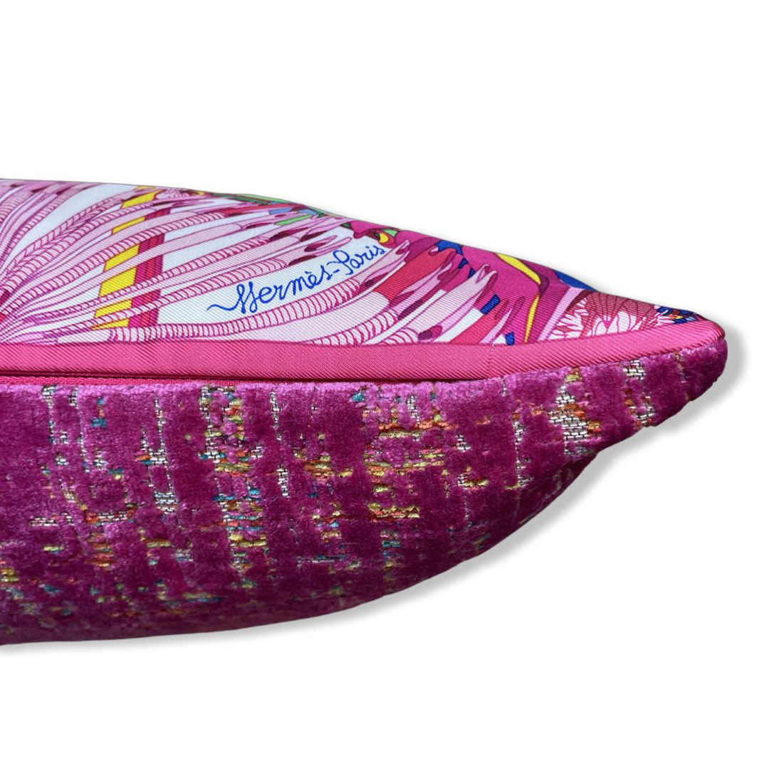 Fantaisies Botanique Vintage Silk Scarf Pillow 17"