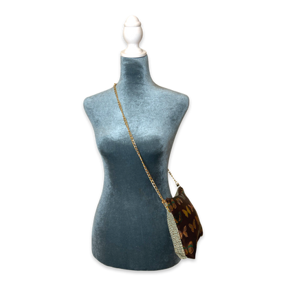 Farfalla Brown Vintage Scarf Crossbody Bag