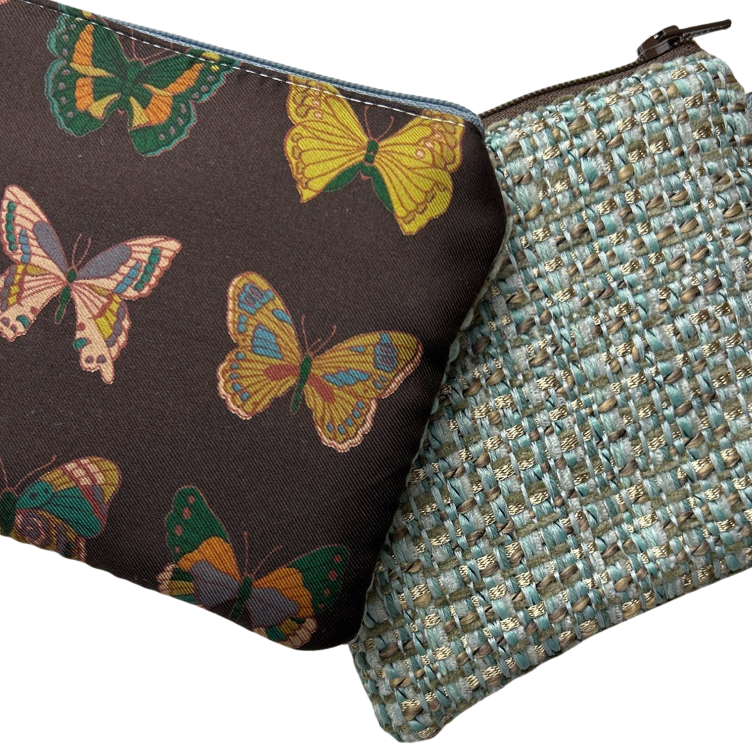 Farfalla Brown Vintage Silk Scarf Coffee Run Keychain Bag