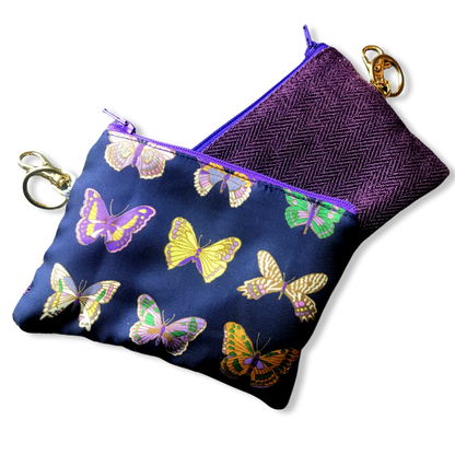 Farfalla Vintage Silk Scarf Coffee Run Keychain Bag