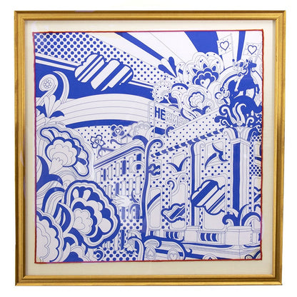 Framed Hermes ScarfFaubourg Rainbow Framed Vintage Silk Scarf 20"-Vintage Hermes-Vintage Luxe Up