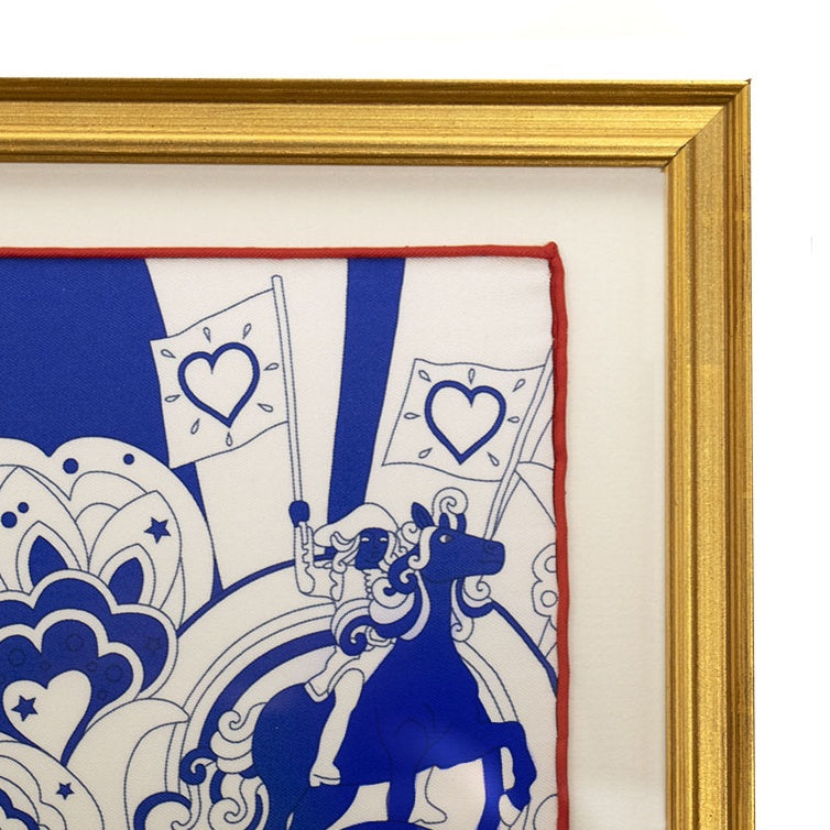 Framed Hermes ScarfFaubourg Rainbow Framed Vintage Silk Scarf 20"-Vintage Hermes-Vintage Luxe Up