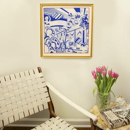 Framed Hermes Scarf Faubourg Rainbow Framed Vintage Silk Scarf 20" Vintage Hermes at Vintage Luxe Up