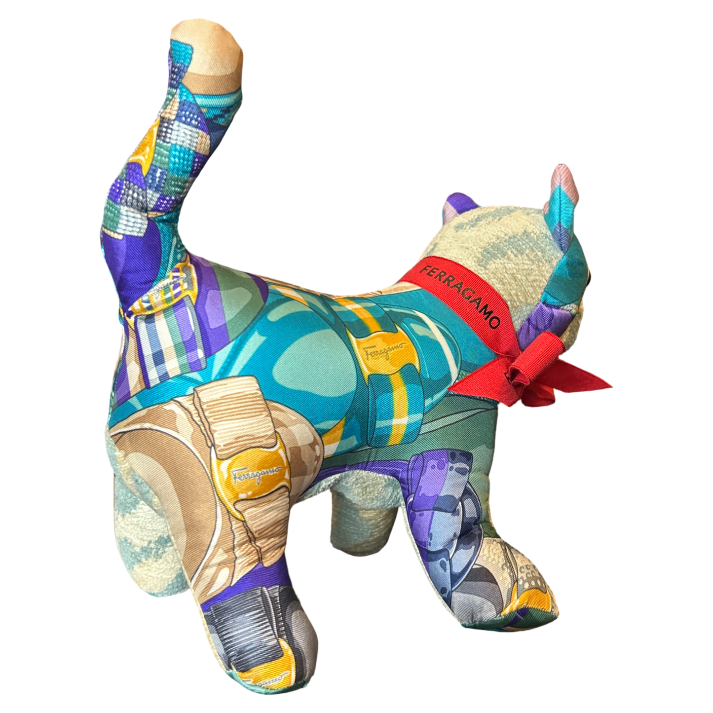 Ferragamo Varina Scarf Patchwork Kitten at Vintage Luxe Up