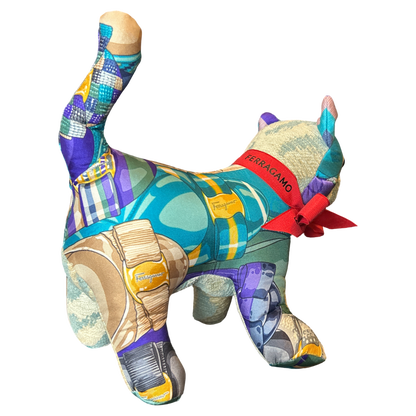 Ferragamo Varina Scarf Patchwork Kitten at Vintage Luxe Up
