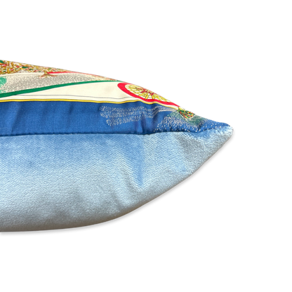 Feux d'Artifice Vintage Silk Scarf Pillow 17"