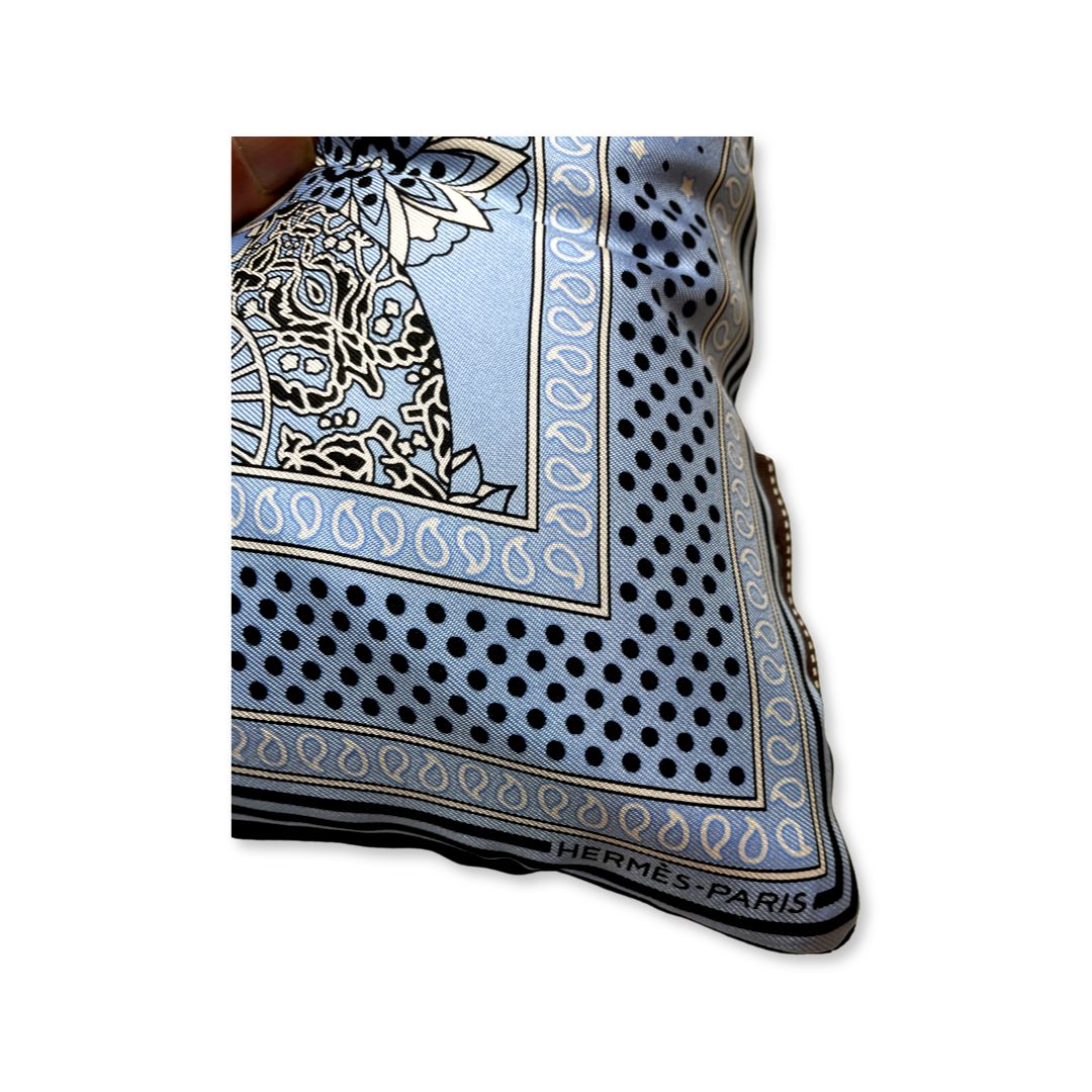 Fleurs et Papillons Silk Scarf Pillow 22"