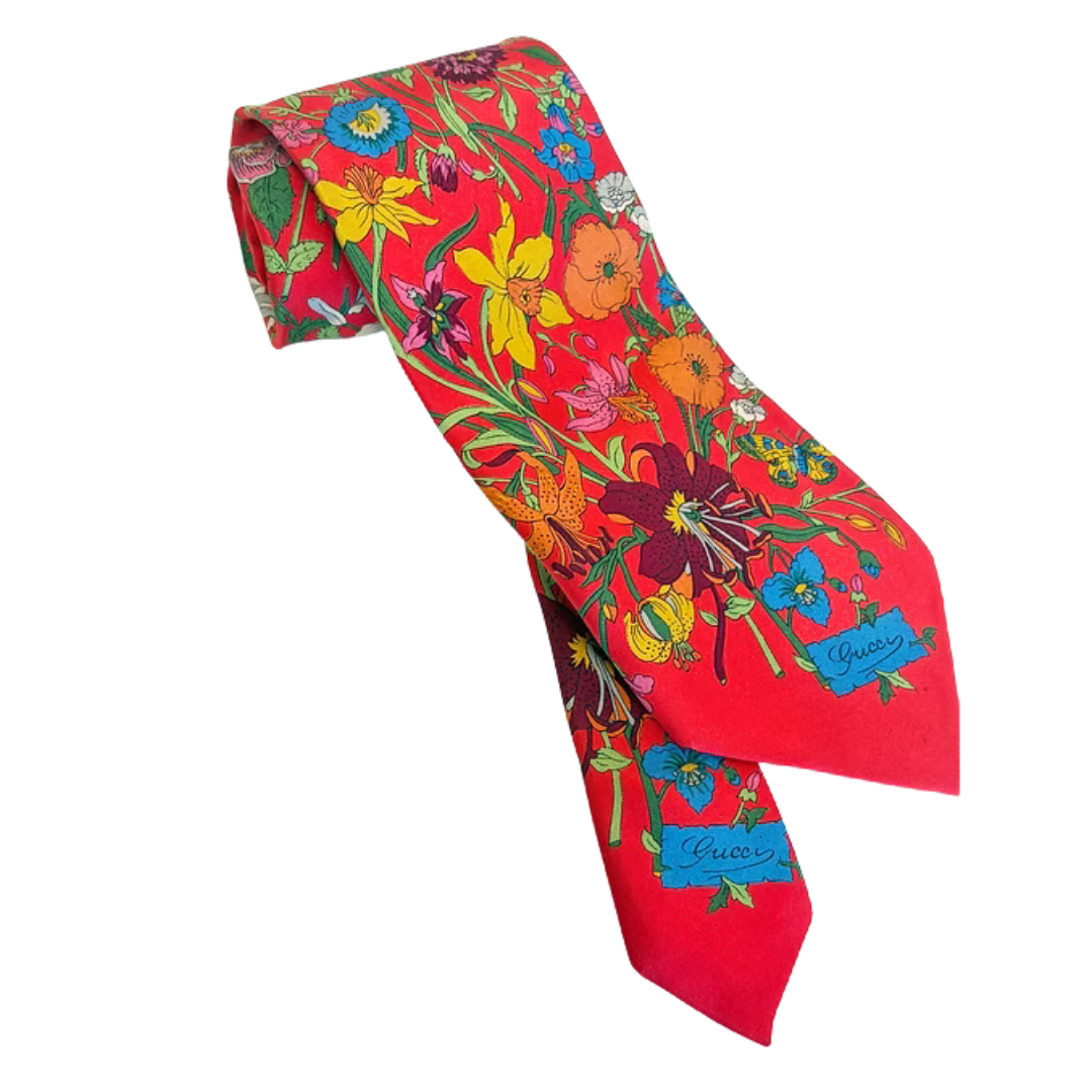 GUCCI FLORA RED NECKTIE