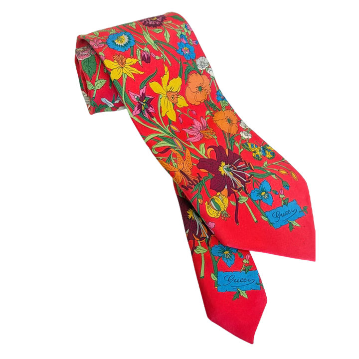 GUCCI FLORA RED NECKTIE