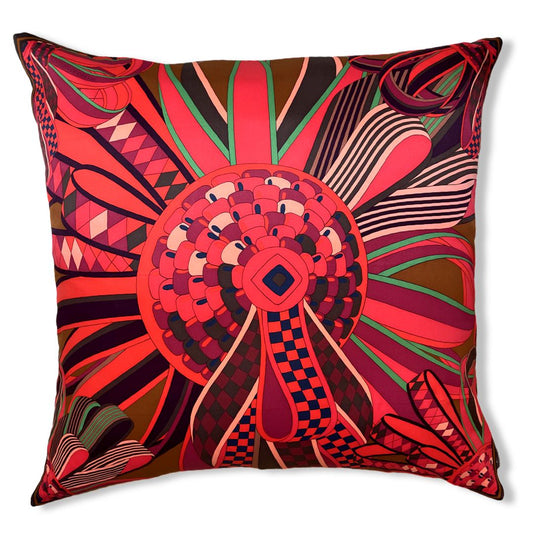 Vintage Hermes Pillow Flots du Cheval Vintage Silk Scarf Pillow 28" at Vintage Luxe Up