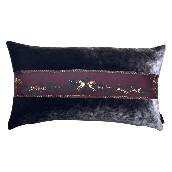 Fox Hunt Border Vintage Silk Scarf Pillows