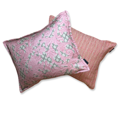 GG Logo Arabesque Pink Vintage Silk Scarf Pillows