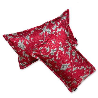 GG Logo Arabesque Red Vintage Silk Scarf Boudoir Pillow