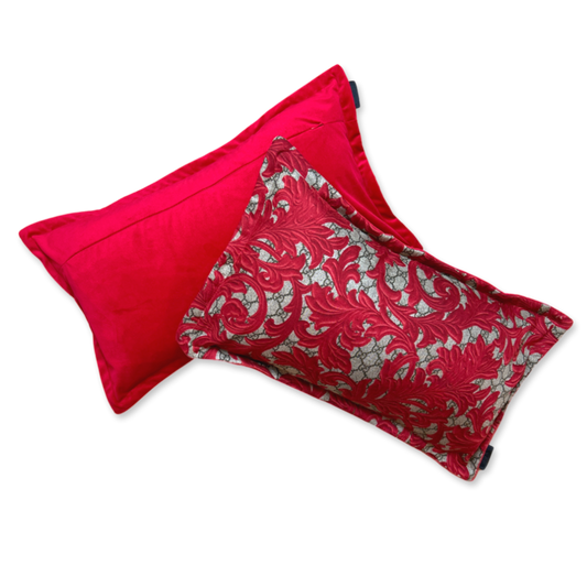 Vintage Gucci Pillow GG Logo Arabesque Red Vintage Silk Scarf Boudoir Pillow at Vintage Luxe Up