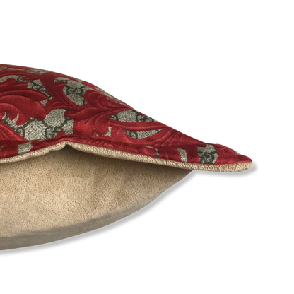 GG Logo Arabesque Red Vintage Silk Scarf Pillows 20"