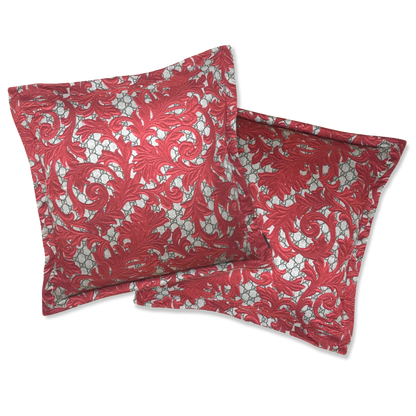 Vintage Gucci Pillow GG Logo Arabesque Red Vintage Silk Scarf Pillows 20" at Vintage Luxe Up