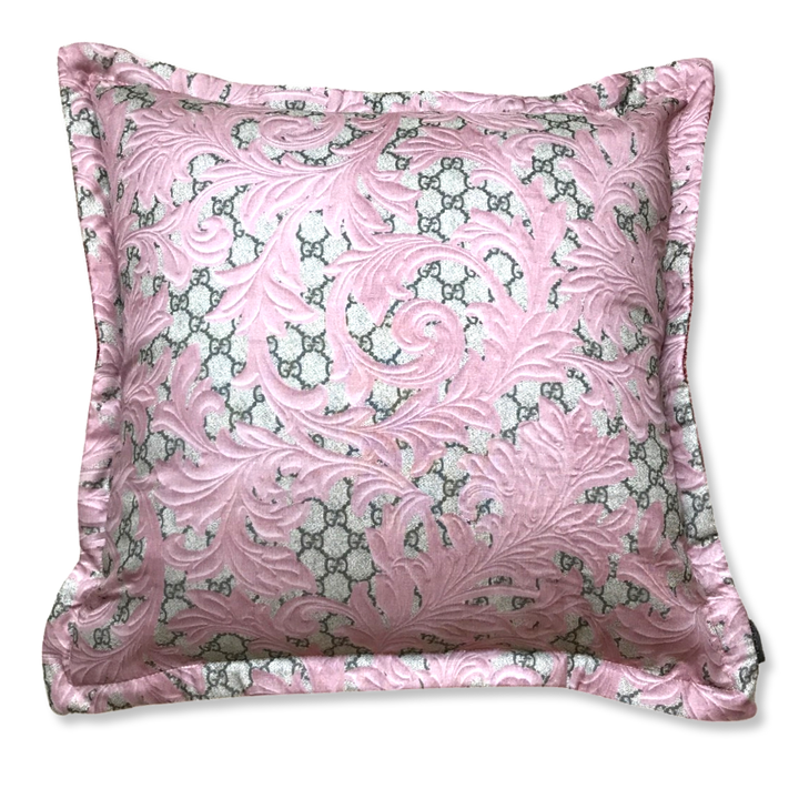 GG Logo Arabesque Vintage Silk Scarf Pillows 20"
