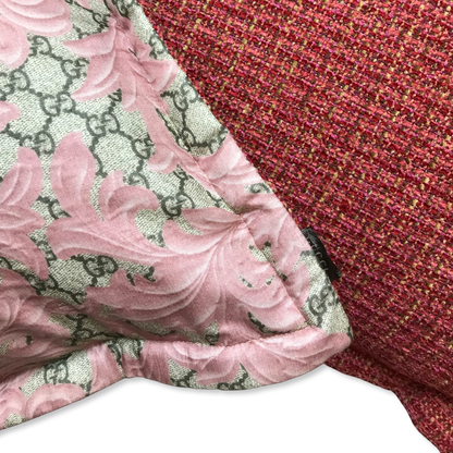 GG Logo Arabesque Vintage Silk Scarf Pillows 20"