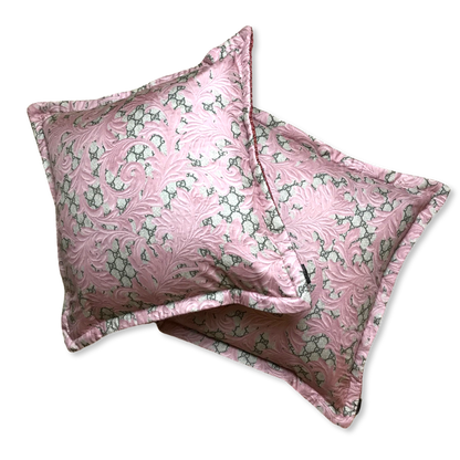 Vintage Gucci Pillow GG Logo Arabesque Pink Vintage Silk Scarf Pillows 20" at Vintage Luxe Up