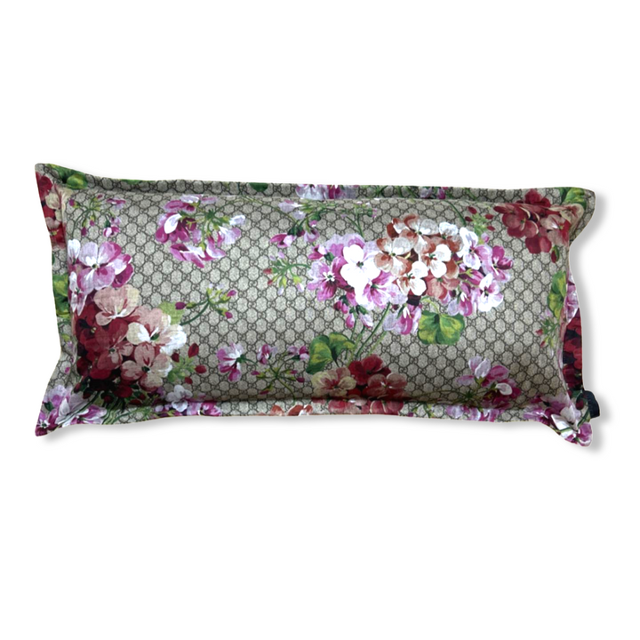 GG Logo Blooms Pink Hydrangea Silk Scarf Pillows