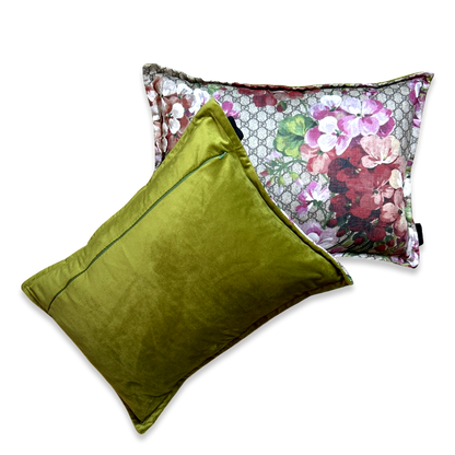 GG Logo Blooms Pink Hydrangea Silk Scarf Pillows