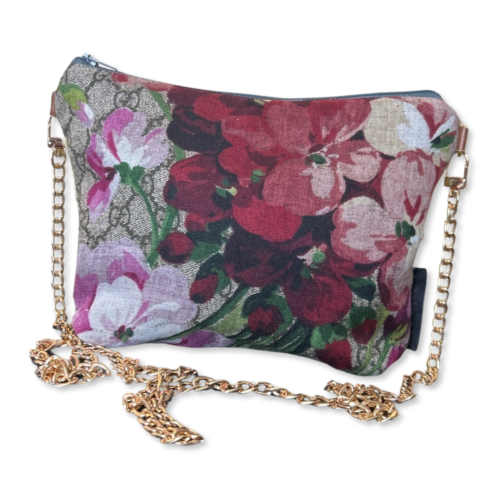 GG Logo Blooms Pink Vintage Scarf Crossbody Bag