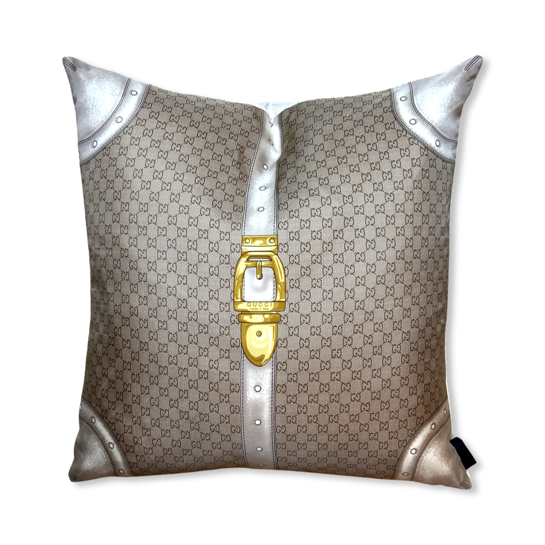 GG Monogram Vintage Silk Scarf Pillow 26"