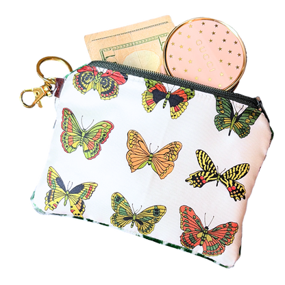 Gucci Farfalle Green Vintage Silk Scarf  Keychain Bag