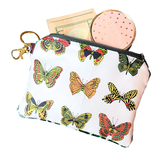 Gucci Farfalle Green Vintage Silk Scarf  Keychain Bag