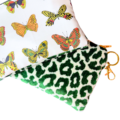 Gucci Farfalle Green Vintage Silk Scarf  Keychain Bag