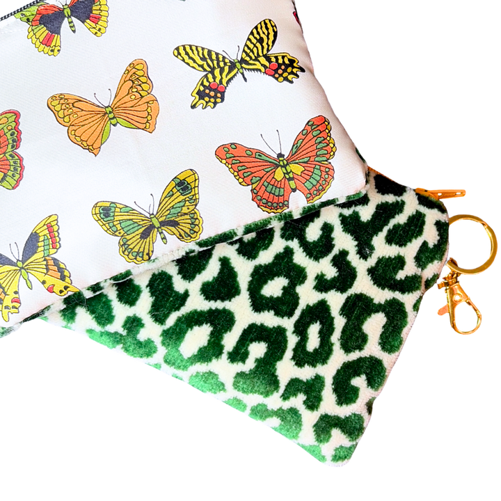 Gucci Farfalle Green Vintage Silk Scarf  Keychain Bag