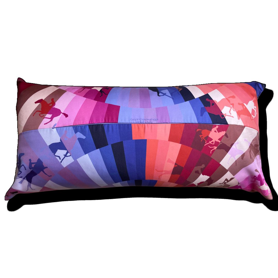 Galop Chromatique Silk Scarf Lumbar Pillow 35"