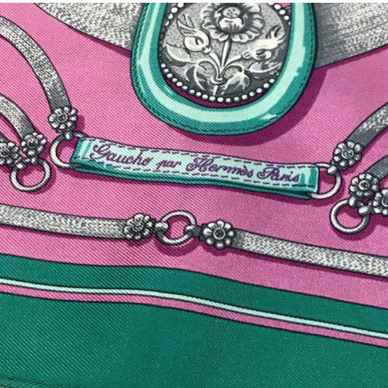 Gaucho par Hermès Framed Vintage Silk Scarf 20"