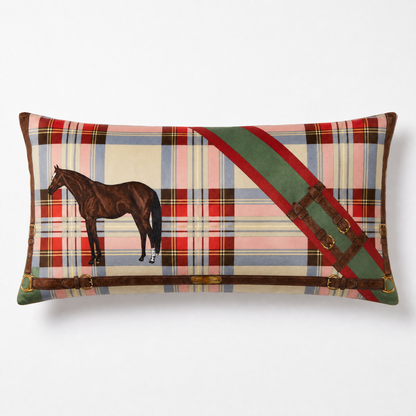 Ralph Lauren Tartan Equestrian Pillow