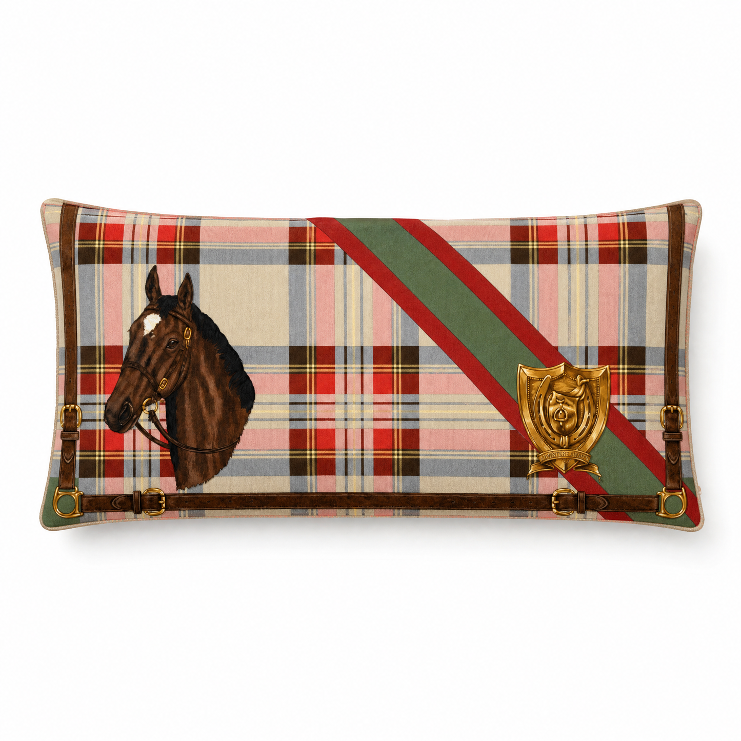 Ralph Lauren Tartan Equestrian Pillow