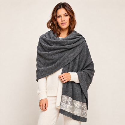 Feux de l'Hiver Vintage Silk Scarf & Cashmere Shawl