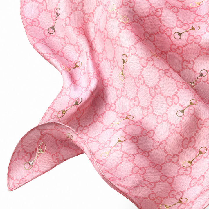 Gucci GG Horsebit Pink Scarf
