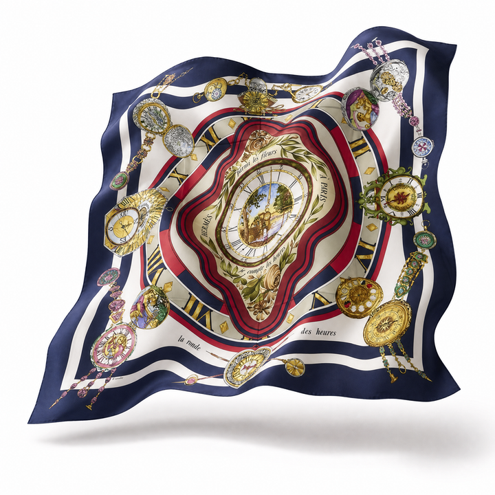 Hermes Parmi Les Fleurs Je Compte les Heures Scarf