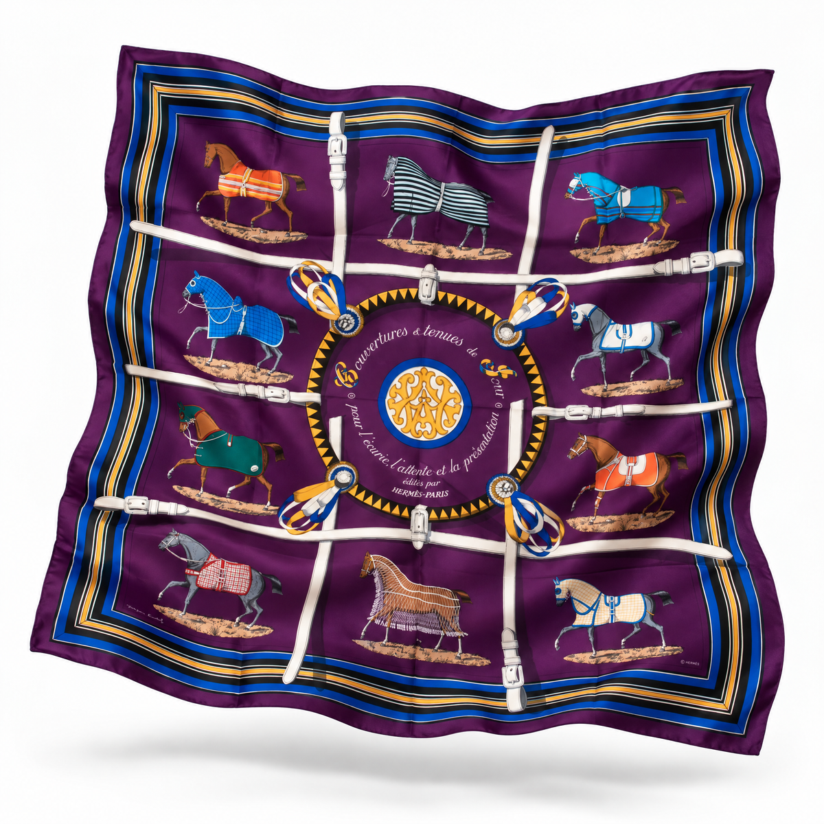 Hermes Couvertures et Tenues du Jour Purple Scarf