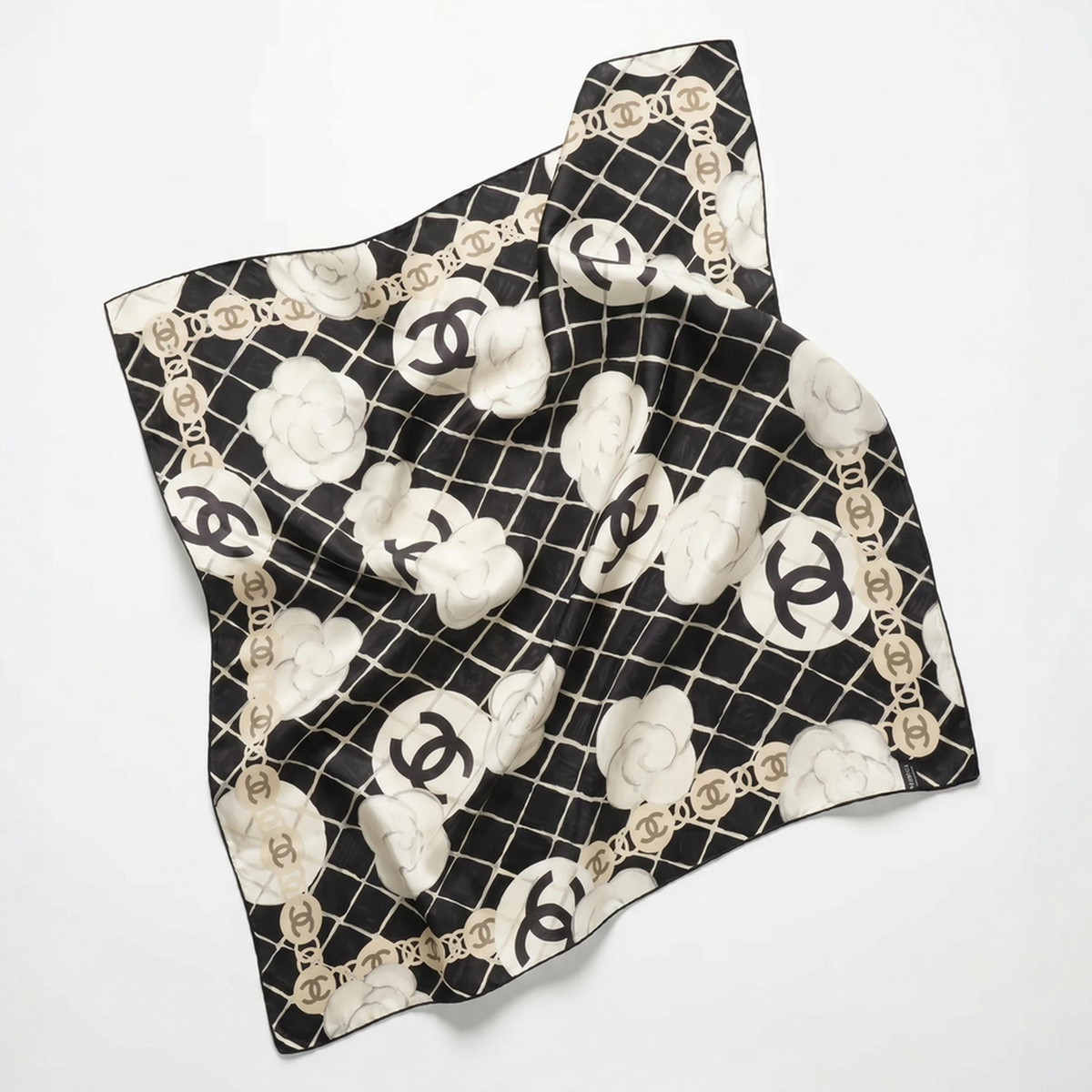 Chanel CC Logo Scarf Beauty Bag at Vintage Luxe Up Chanel CC Logo Scarf Beauty Bag at Vintage Luxe Up
