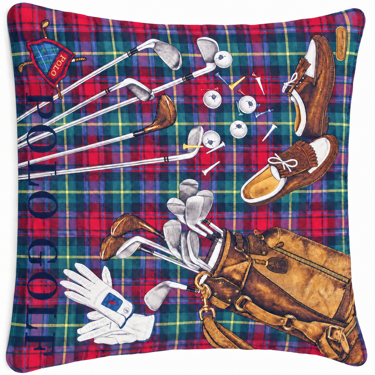 Polo Golf Vintage Silk Scarf Pillow 30"
