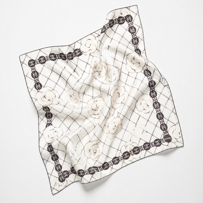 CC Camellia Gris Vintage Scarf Drawstring Crossbody Bag