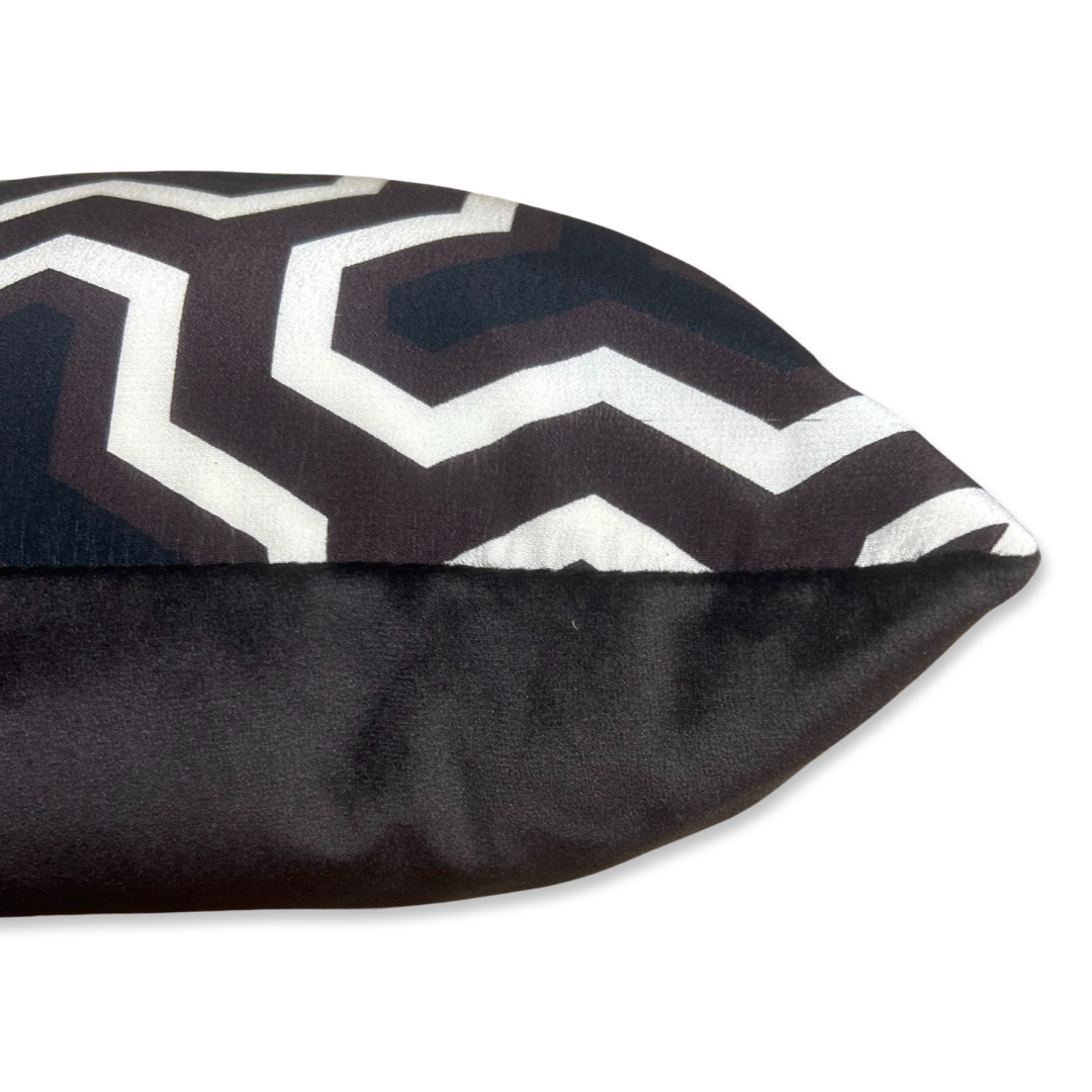 Geometric Neutral Vintage Silk Scarf Pillows