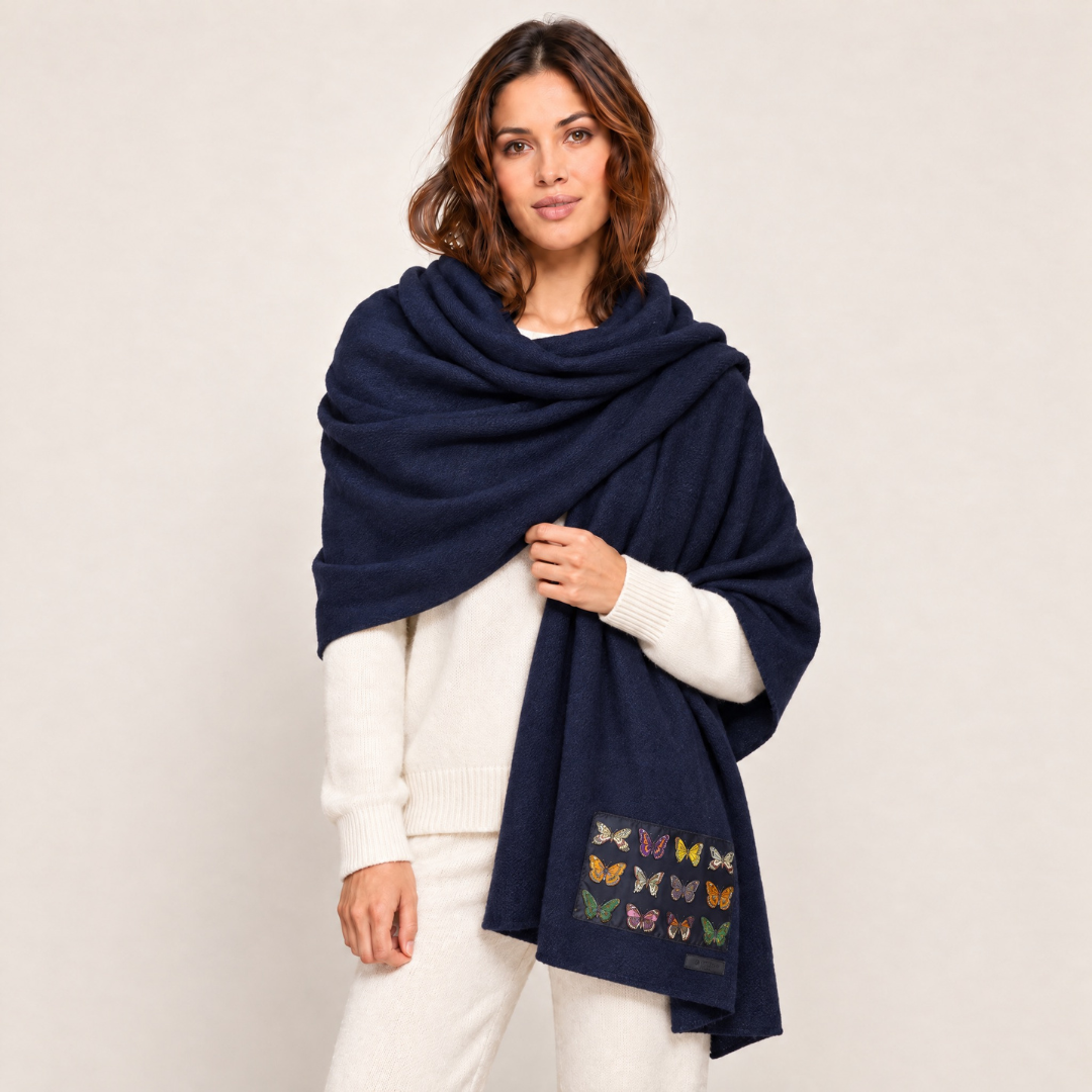 Gucci Butterfly Silk Scarf & Cashmere Shawl at Vintage Luxe Up