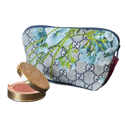 Gucci GG Blooms Blue Scarf Beauty Bag | Vintage Luxe Up