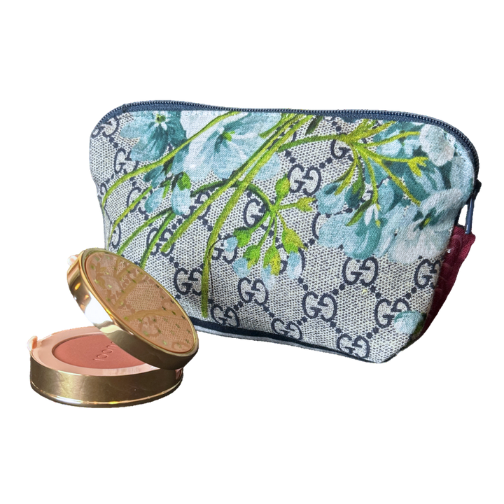 Gucci GG Blooms Blue Scarf Beauty Bag | Vintage Luxe Up