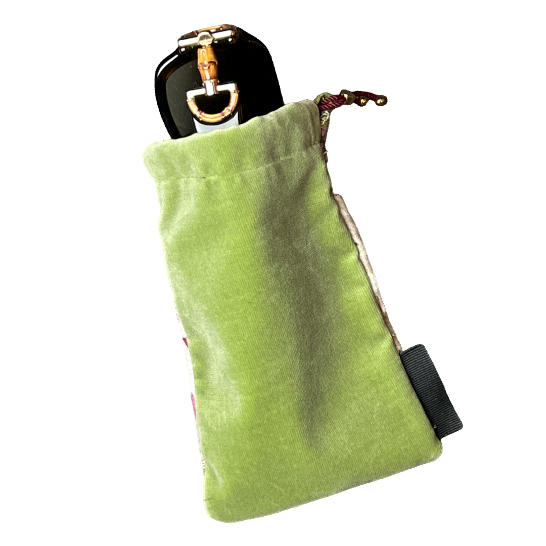 GG Blooms Pink Drawstring Eyewear Pouch